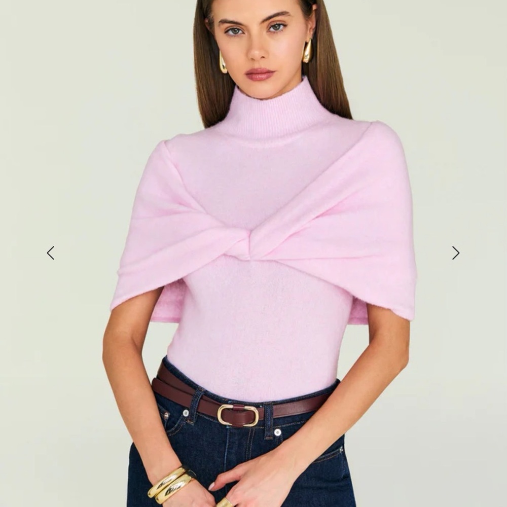 SER.O.YA Pink Turtleneck Cowl Sweater Top
